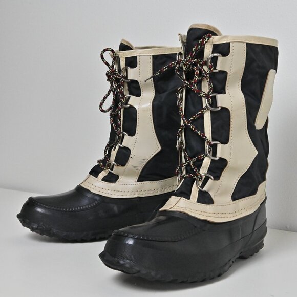 VTG Sorel Avalanche Wool Lined Waterproof Rubber Fishing Rain Duck Boot US7 UK6 main image 4